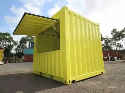 Yellow Shipping Container Kiosk / Portable Pop-Up Retail Space