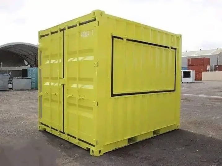 Yellow Shipping Container Kiosk / Portable Pop-Up Retail Space