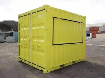 Yellow Shipping Container Kiosk / Portable Pop-Up Retail Space